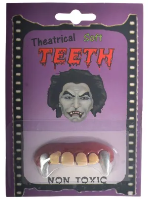 Novelty Vampire Teeth with Silver Fangs Halloween Accessory