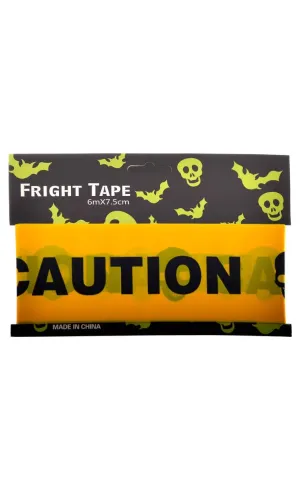 Novelty Yellow and Black Caution Tape Halloween Prop