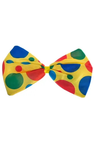 Novelty Yellow Polka Dot Clown Bow Tie Costume Accessory