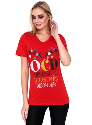 Obsessive Christmas Disorder Womens Funny Christmas Shirt