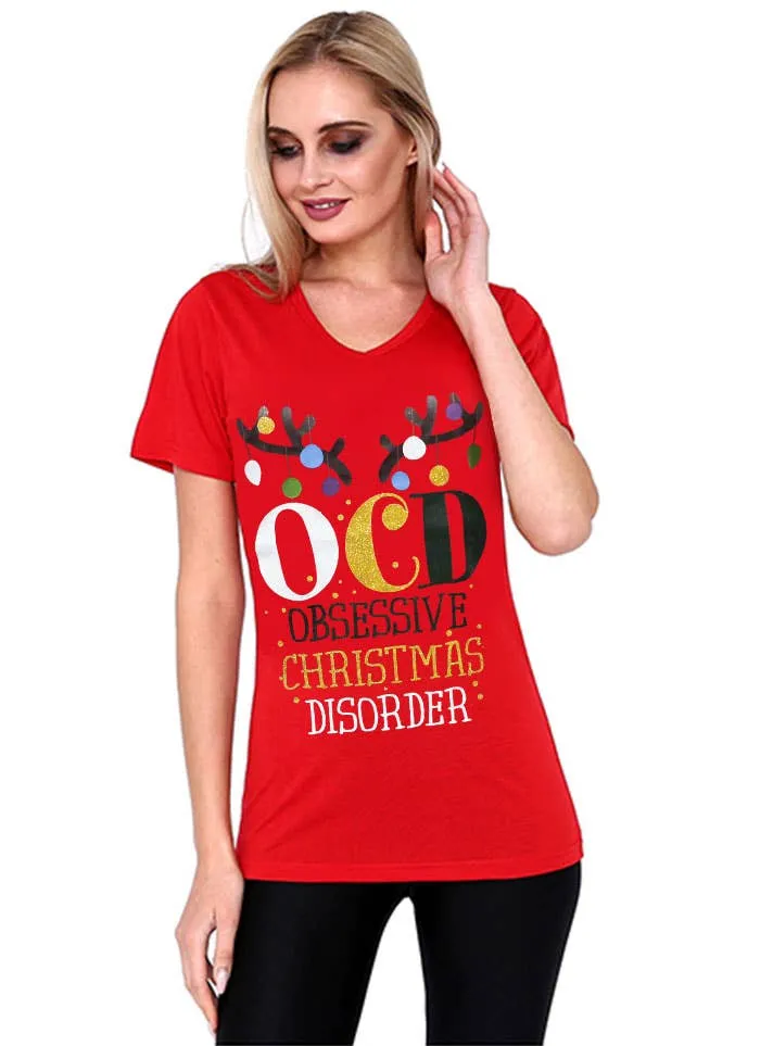 Obsessive Christmas Disorder Womens Funny Christmas Shirt