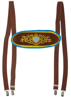 Oktoberfest Brown Bib and Braces Costume Suspenders