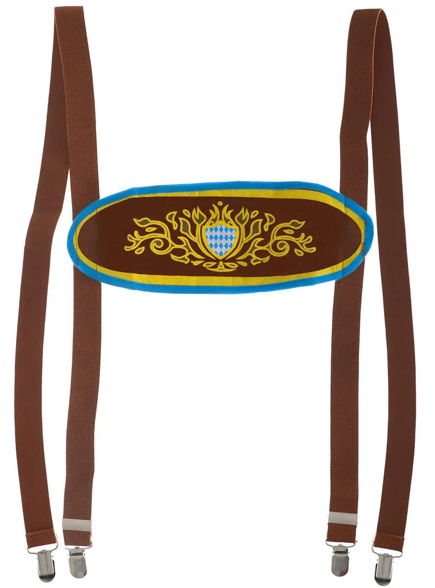 Oktoberfest Brown Bib and Braces Costume Suspenders