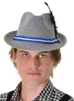 Oktoberfest Grey Fedora Costume Hat