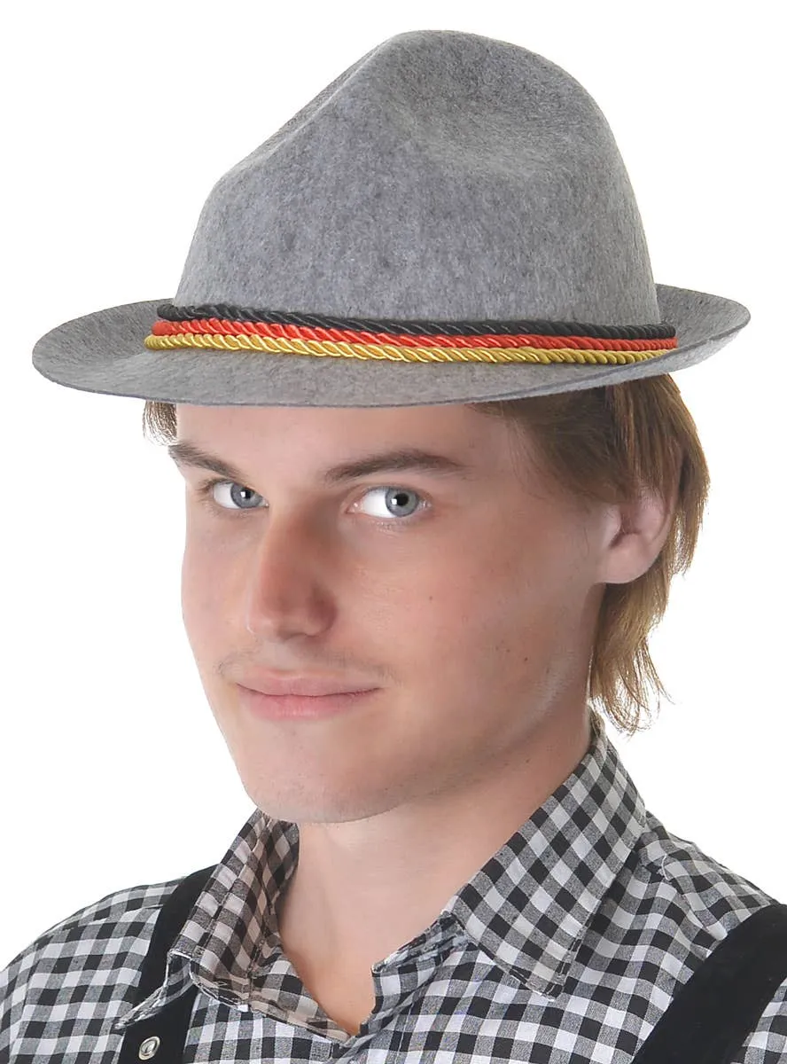 Oktoberfest Grey Feltex Bavarian Costume Hat