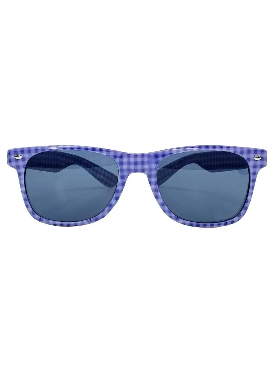 Oktoberfest Purple Chequered Glasses Costume Accessory