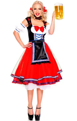 Oktoberfest Red Beer Girl Deluxe Womens Costume