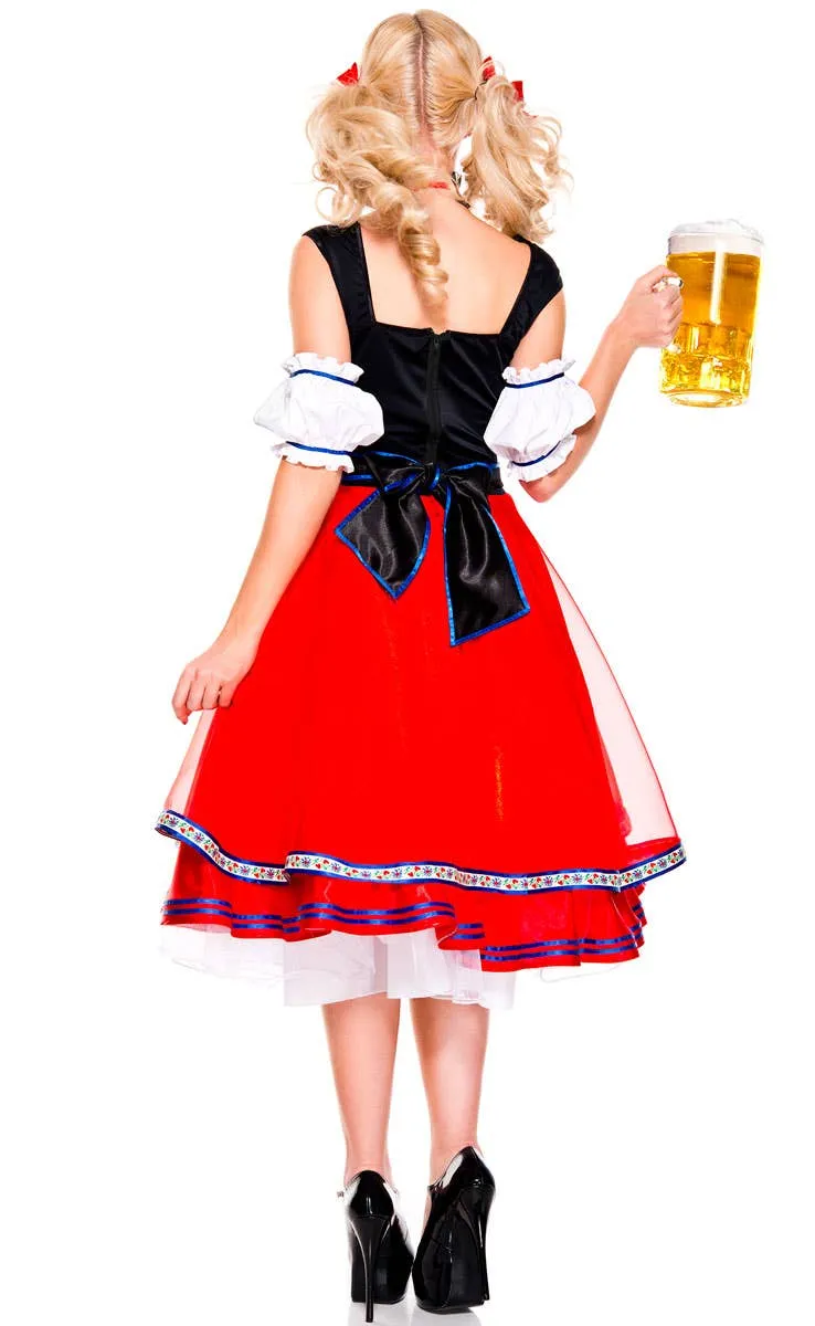 Oktoberfest Red Beer Girl Deluxe Womens Costume