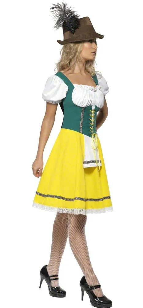 Oktoberfest Womens Green and Yellow German Costume