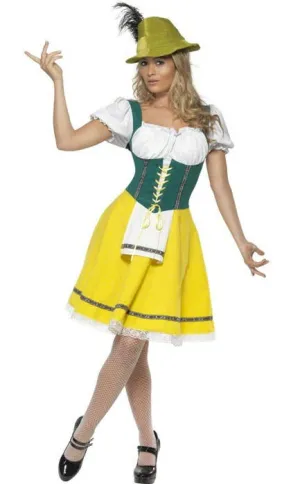 Oktoberfest Womens Green and Yellow German Costume