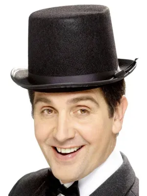 Old England Adults Black Costume Top Hat