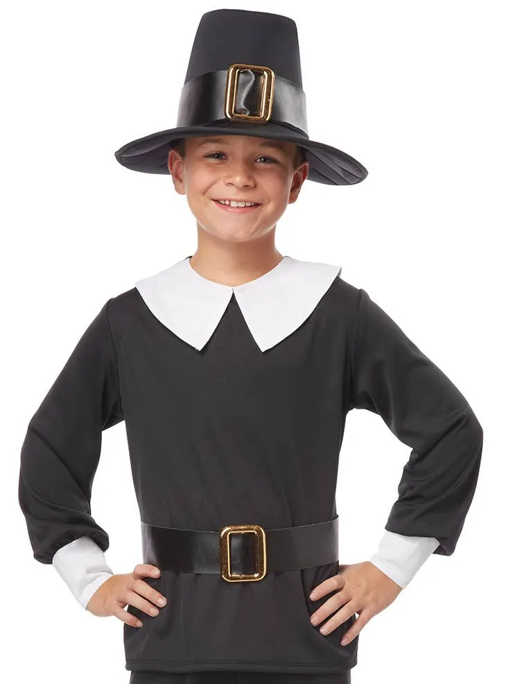 Olden Day Boys Thanksgiving Pilgrim Dress Up Costume