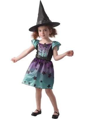 Ombre Purple and Blue Witch Toddler Girls Halloween Costume