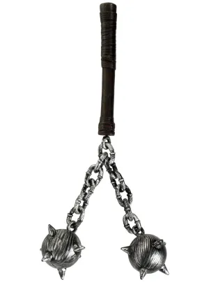 One Handed Double Spiked Medieval Flail Costume Weapon