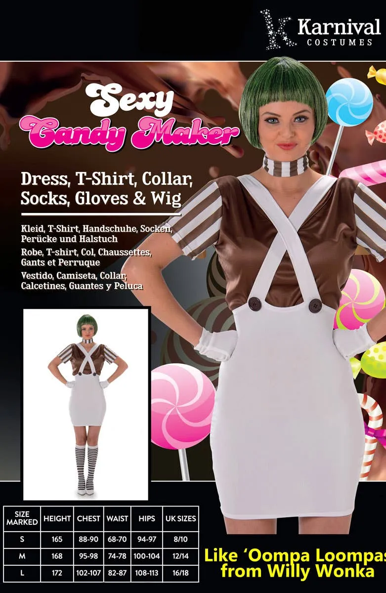 Oompa Loompa Womens Brown Candy Maker Book Week Costume