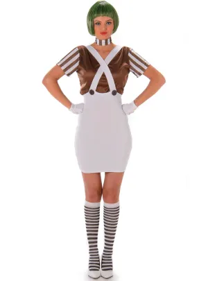 Oompa Loompa Womens Brown Candy Maker Book Week Costume