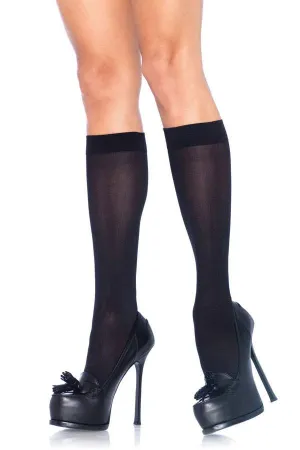 Opaque Black Sexy Knee High Stockings