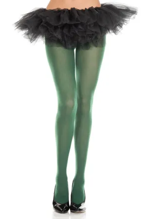 Opaque Full Length Womens Hunter Green Pantyhose