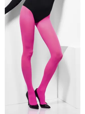 Opaque Hot Pink Womens Full Length Costume Stockings