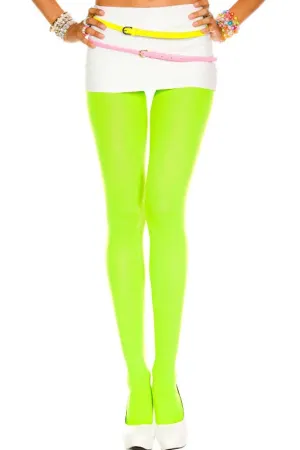 Opaque Neon Green Womens Pantyhose