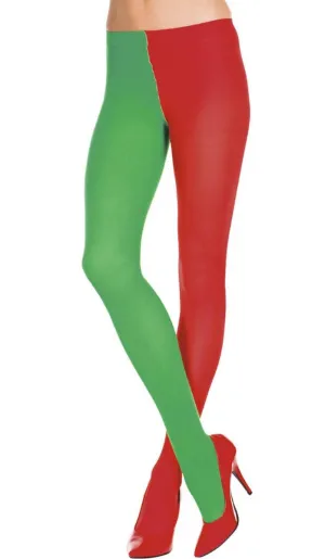 Opaque Womens Green And Red Christmas Stockings