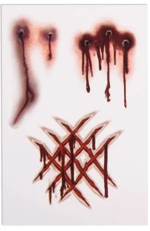 Open Wound Halloween Temporary Tattoos Costume Accessory
