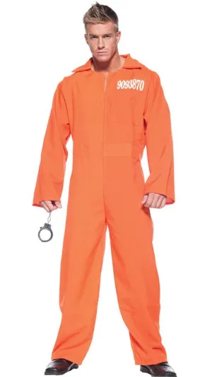 Orange Convict Mens Prisoner Costume