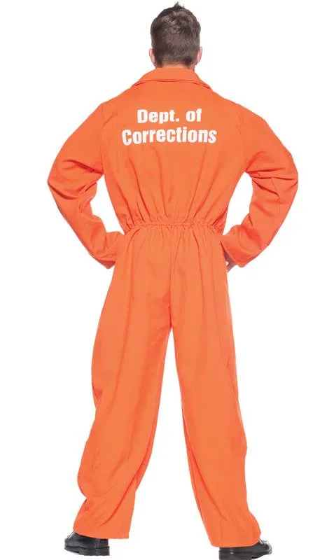 Orange Convict Mens Prisoner Costume