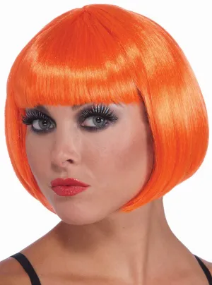 Orange Short Bob Cut with Fringe Womens Costume Wig