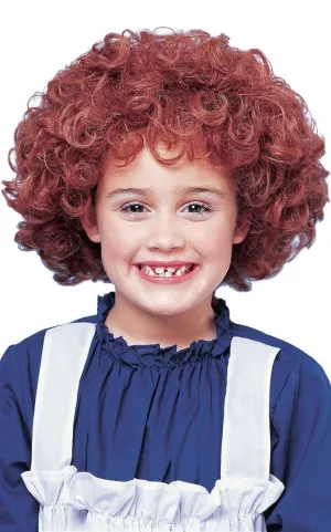 Orphan Annie Girls Red Curly Costume Wig