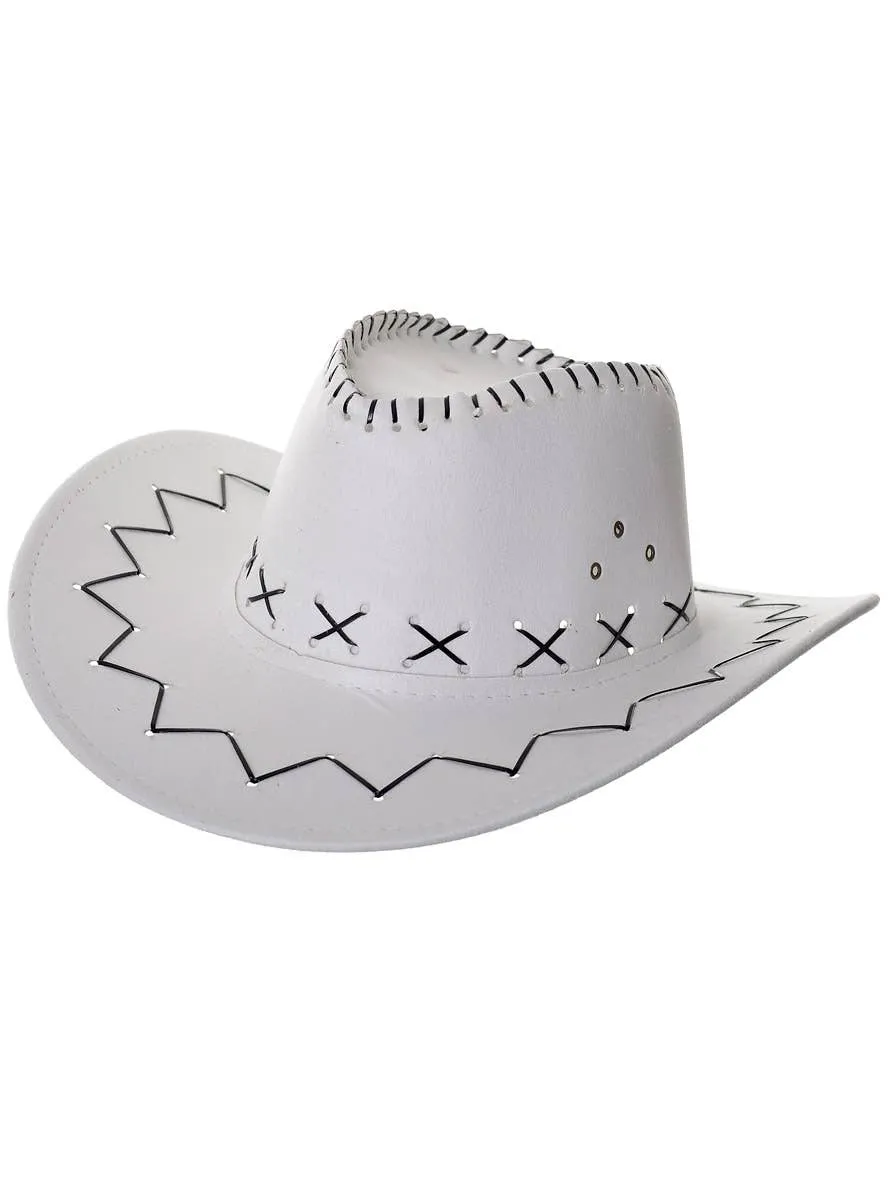 Outback Cowboy Adults White Costume Hat