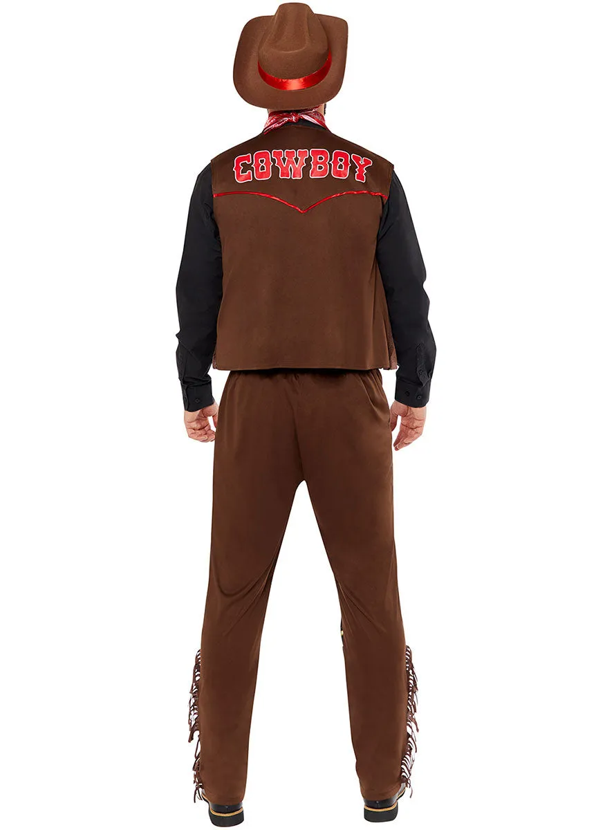 Outback Mens Brown Western Cowboy Costume