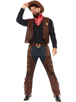 Outback Mens Brown Western Cowboy Costume