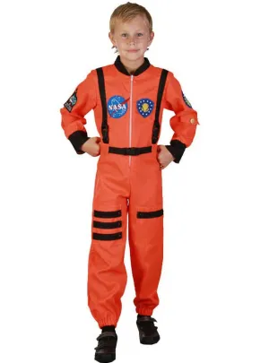 Outer Space Orange NASA Astronaut Boys Costume