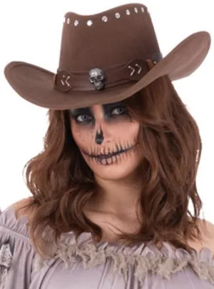 Outlaw Skeleton Adults Brown Cowboy Hat