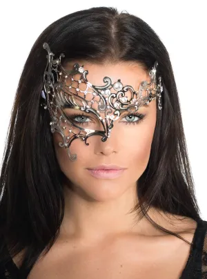 Over Eye Lightweight Silver Metal Masquerade Mask