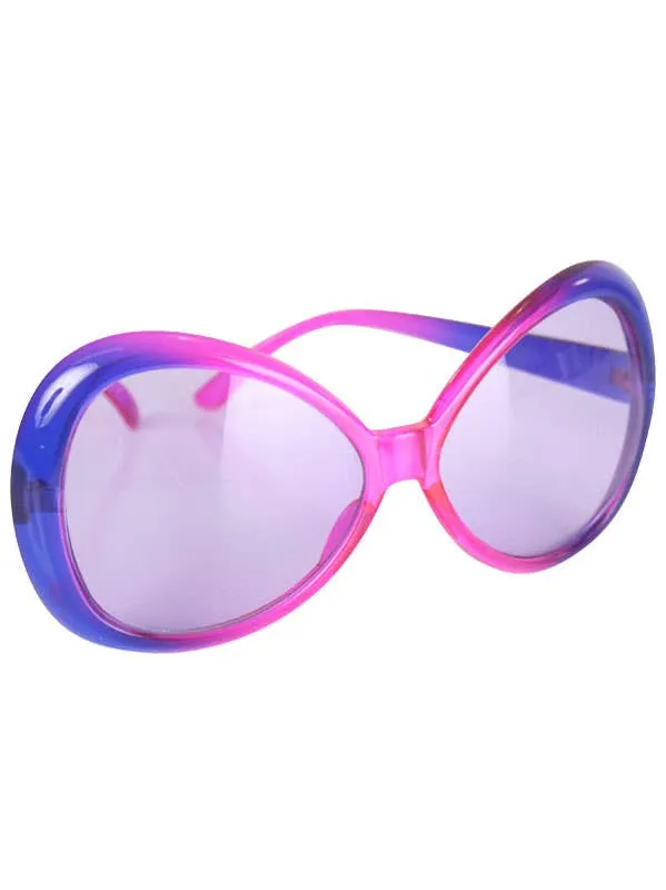 Oversize Pink and Purple Retro Hippie Glasses
