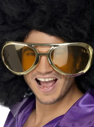 Oversized Gold Rock Glasses Costume Accessory
