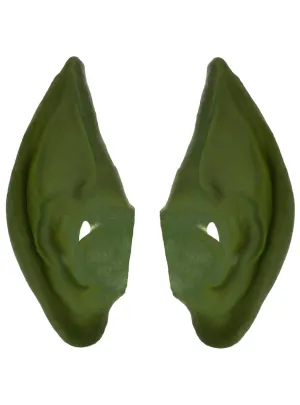 Oversized Green Latex Pointed Elf Ears Costume Accessory