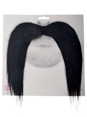 Oversized Long Black Stick-on Handlebar Costume Moustache