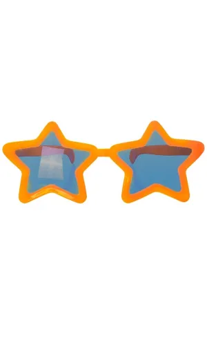 Oversized Novelty Orange Star Sunglasses Costume Accessory