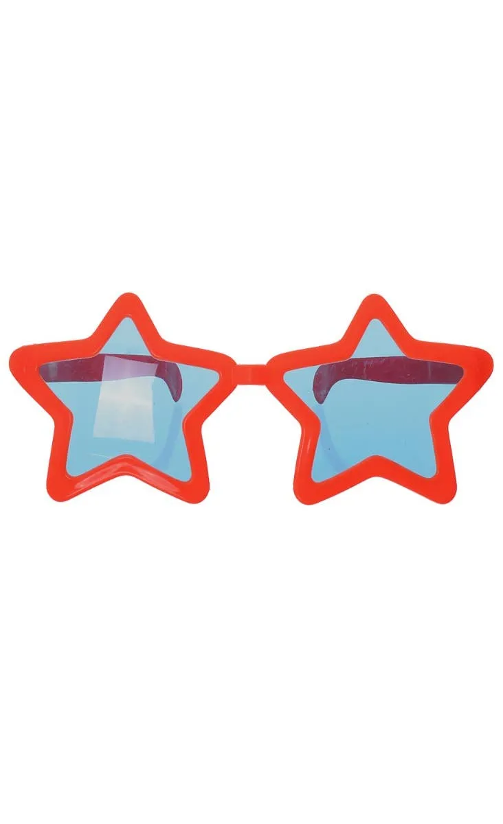 Oversized Novelty Red Star Sunglasses Costume Accessory