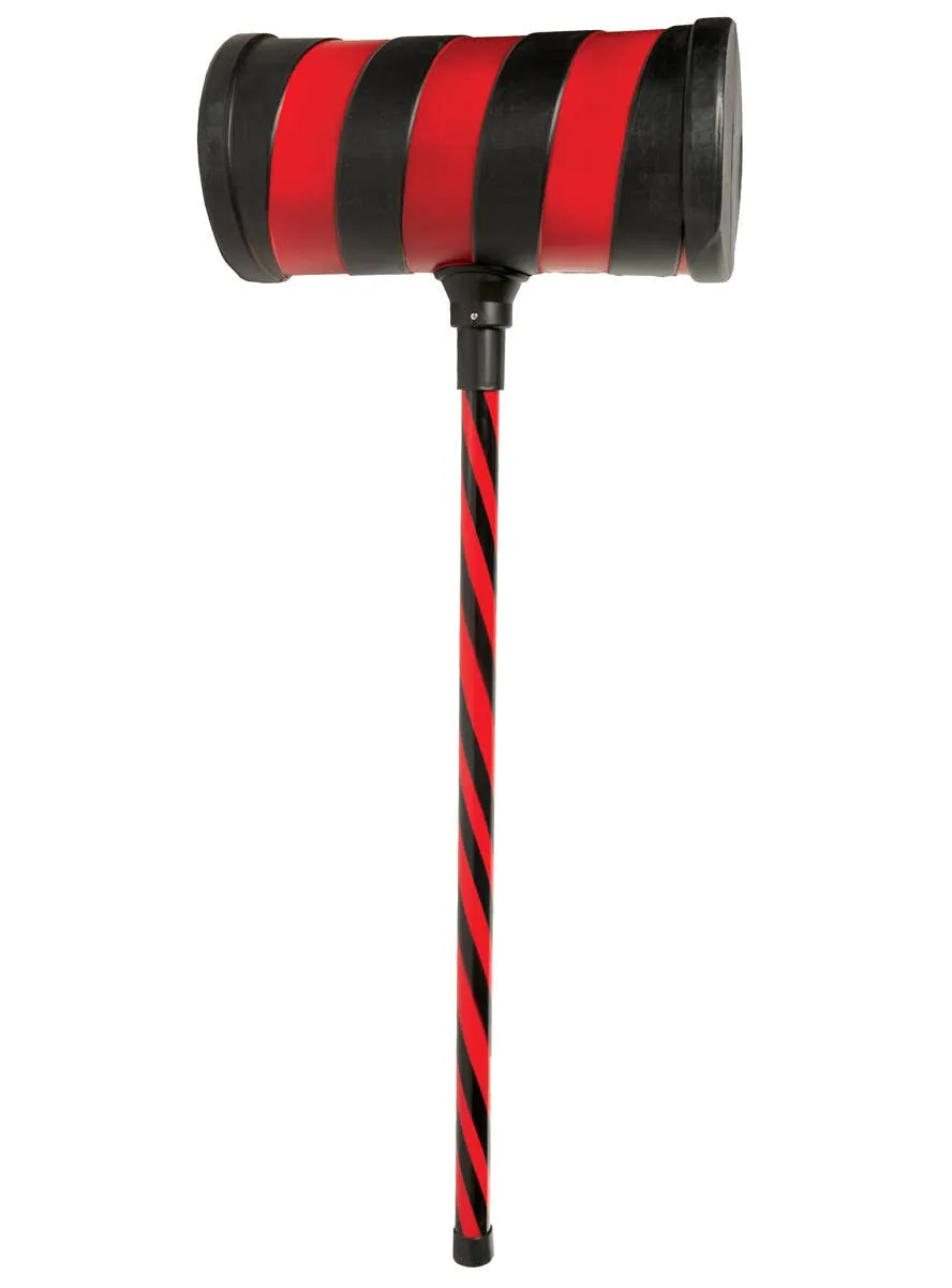 Oversized Red and Black Mallet Costume Weapon