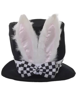 Oversized White Rabbit Top Hat with Bunny Ears