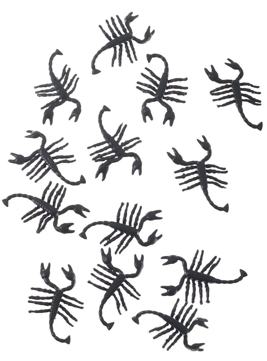 Pack of 12 Mini Black Scorpions Halloween Decoration