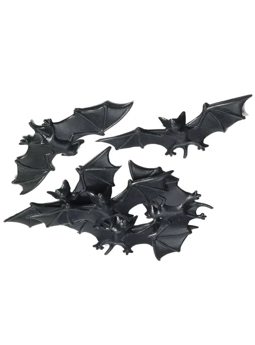 Pack of 12 Small Black Bats Halloween Decorations