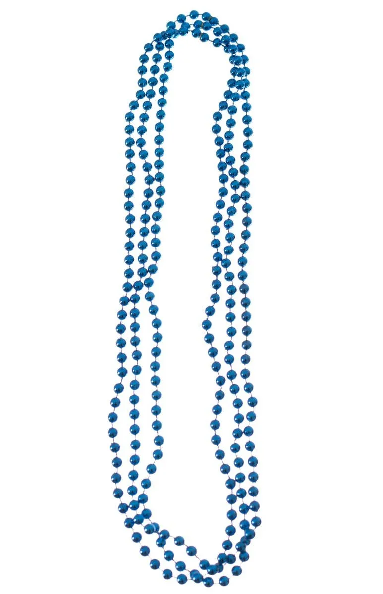 Pack of 3 Metallic Blue Novelty Beaded Necklaces