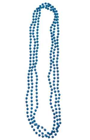 Pack of 3 Metallic Blue Novelty Beaded Necklaces