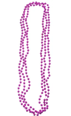 Pack of 3 Metallic Magenta Novelty Beaded Necklaces