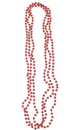 Pack of 3 Metallic Red Novelty Beaded Necklaces